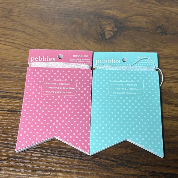 Polka Dot Party Banner Set - Pink and Blue - Picture 1 of 5